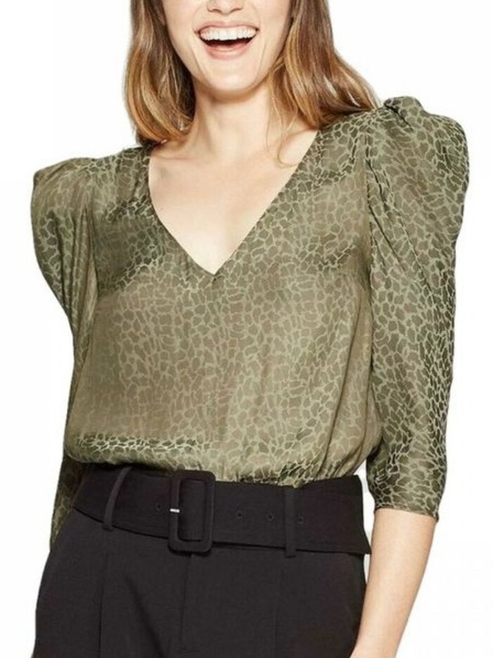 Olive Leopard Blouse